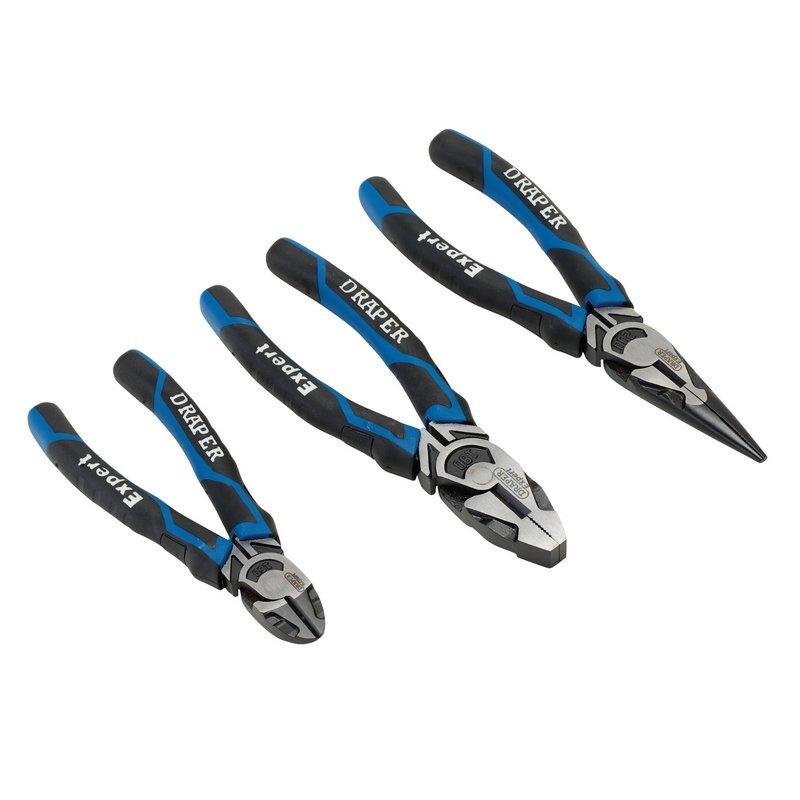 DRAPER EXPERT HIGH LEVERAGE PLIER SET, BLUE (3 PIECE)