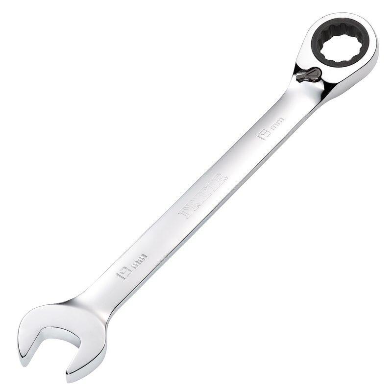 19mm, METRIC REVERSIBLE RATCHETING COMBINATION SPANNER