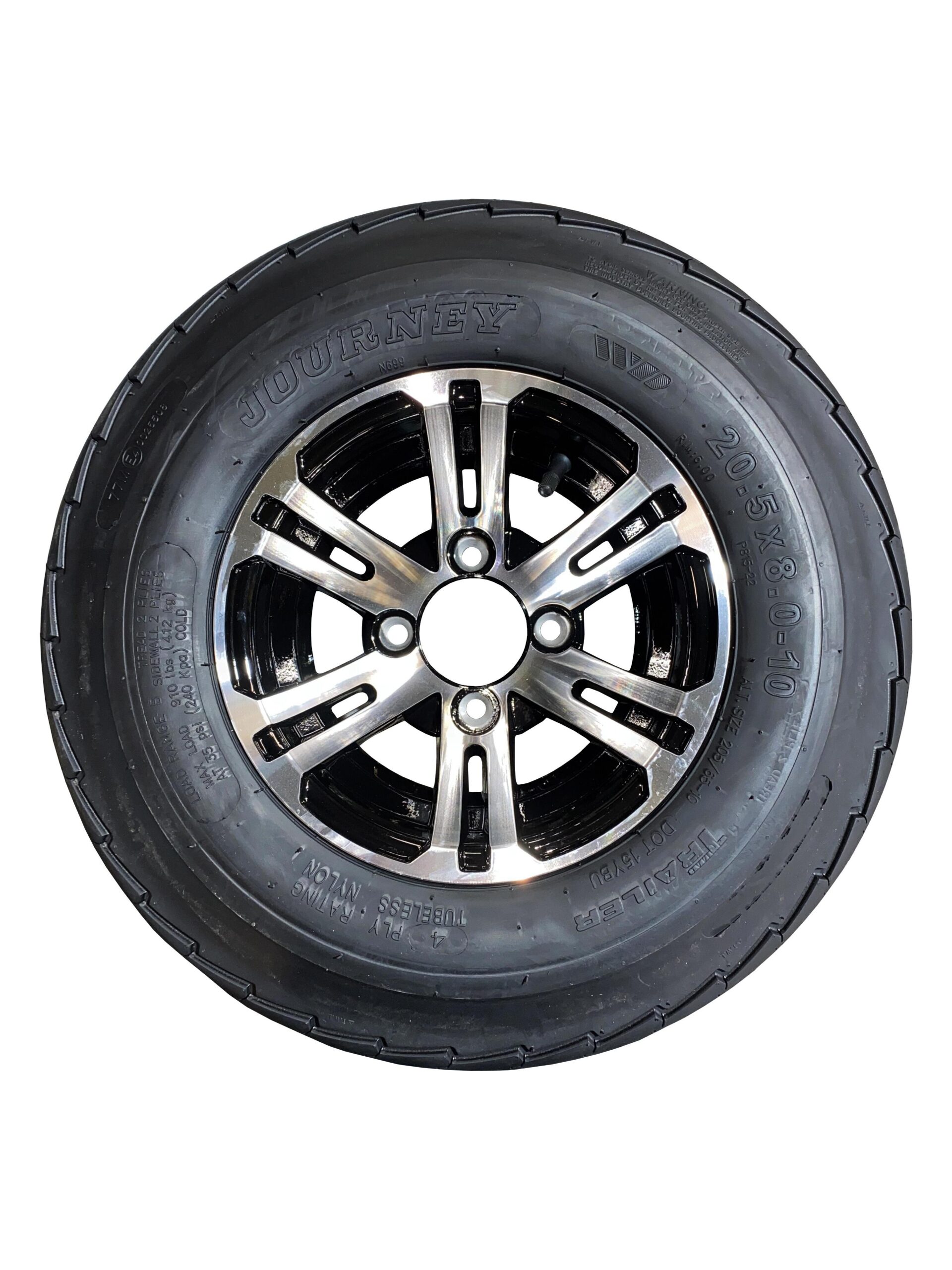 10" Alloy Balloon Wheels and Tyres 20.5x800-10 100mm PCD - Image 2