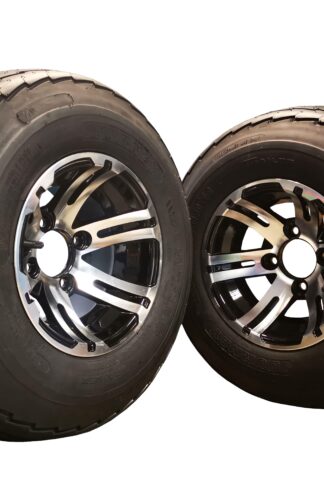 10" Alloy Balloon Wheels and Tyres 20.5x800-10 100mm PCD