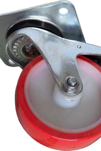 Polyurethane Nylon Plate Swivel Castor Brake 125mm 300kg Load