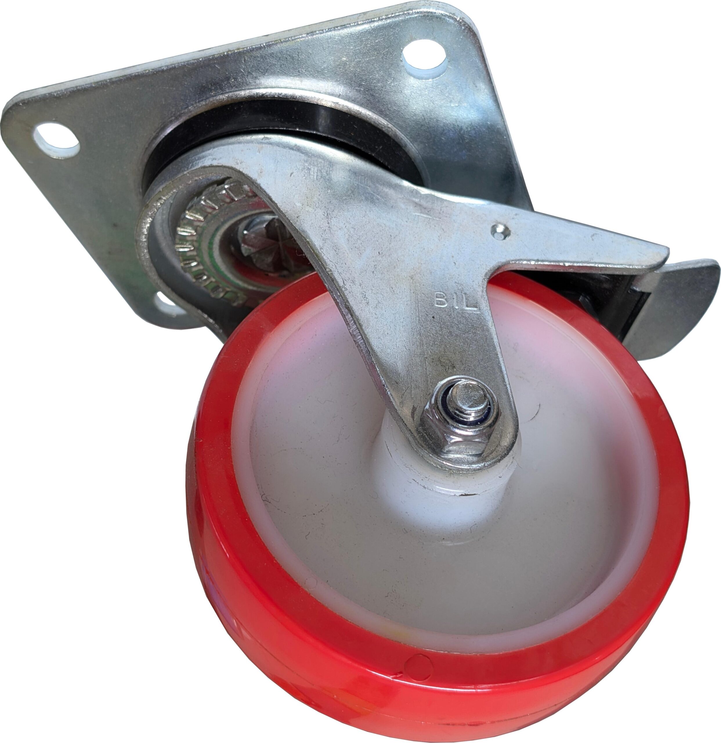 Polyurethane Nylon Plate Swivel Castor Brake 125mm 300kg Load