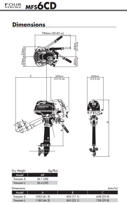 Tohatsu 6hp 4 Stroke Sail Pro Long Shaft - Image 2