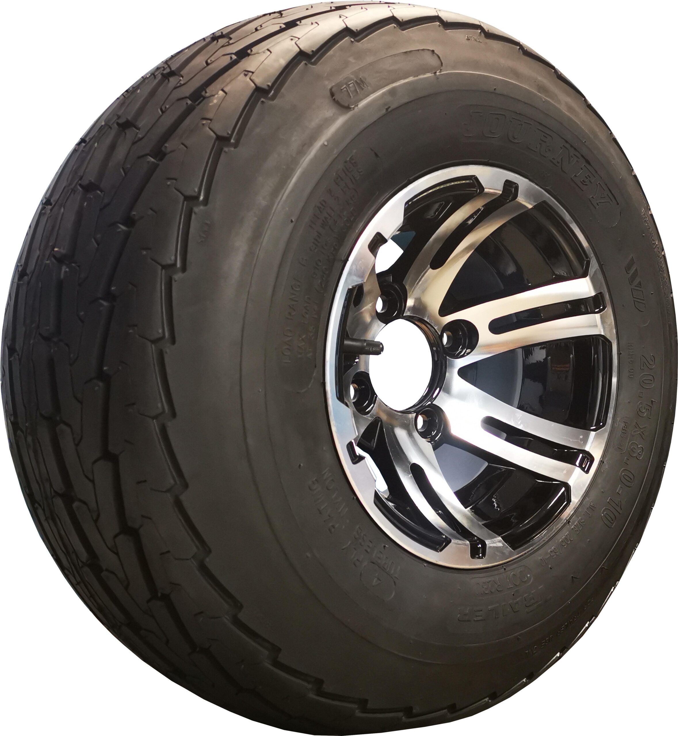 10" Alloy Balloon Wheel and Tyre 20.5x800-10 100mm PCD - Image 2